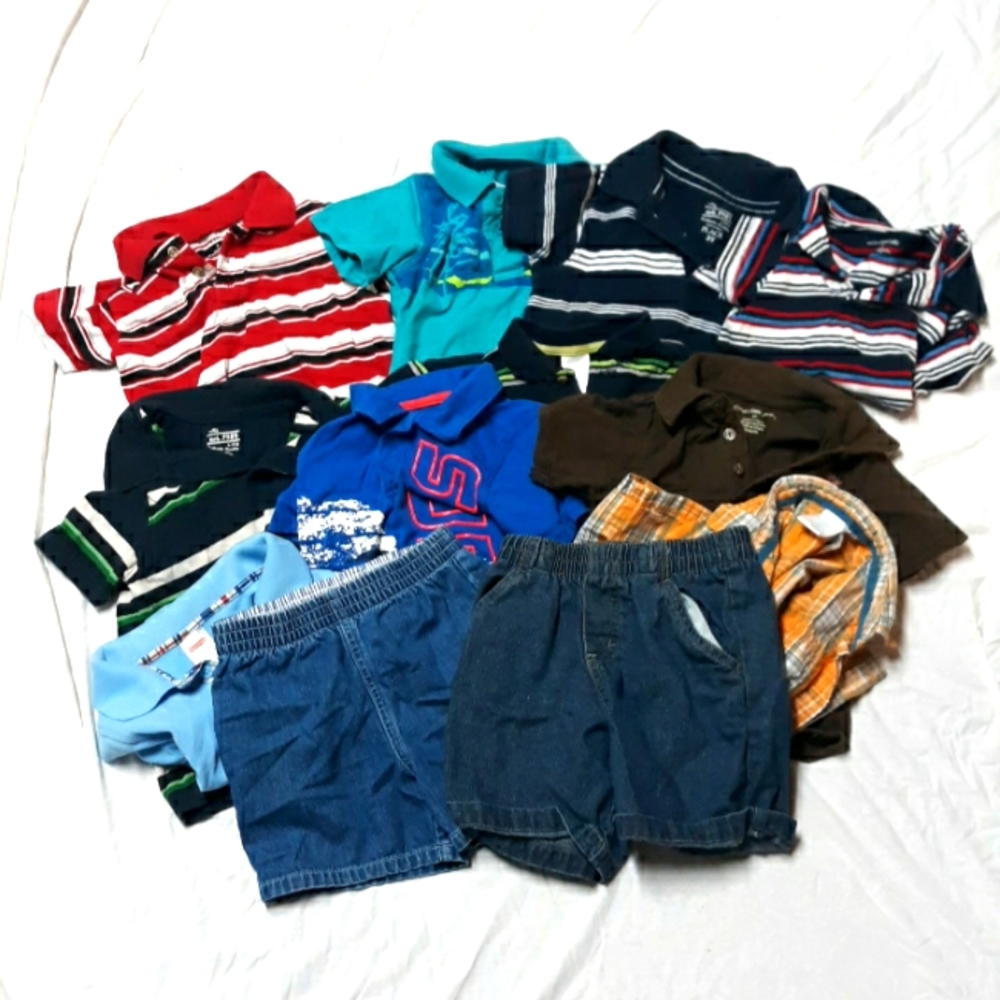 Boys 3T Polo shirts and jean shorts